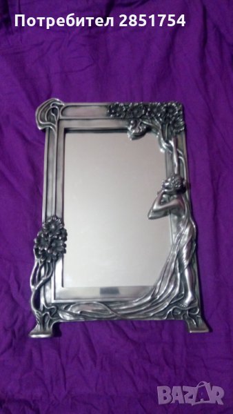 Колекционерско огледало с масивна посребрена рамка, снимка 1