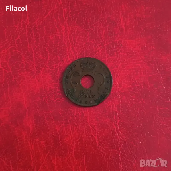 Британска Източна Африка 5 цента 1957 година, снимка 1