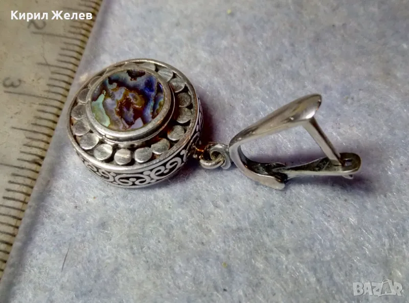 NIKOL@S АВТОРСКА СРЕБЪРНА ОБЕЦА СРЕБРО 925 с БЯЛА ПОЗЛАТА и КРАЛСКИ СЕДЕФ на БИЖУТЕРА НИКОЛАС 48940, снимка 1