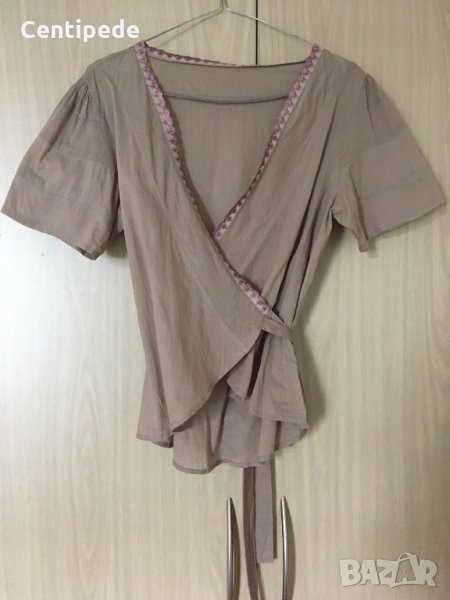 Памучна блуза с прехвърляне, снимка 1