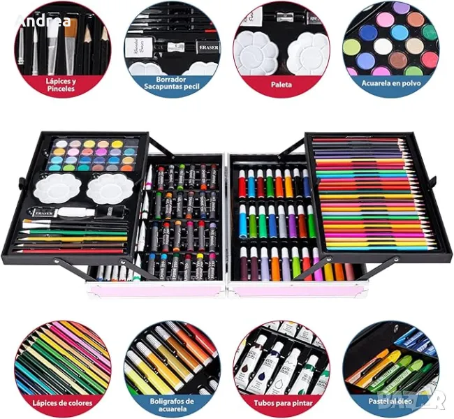 Детски комплект за рисуване 145 части в куфарче, снимка 1