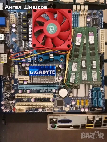 Gigabyte GA-MA785GMT-UD2H + AMD Phenom X4 965 3400MHz L2-2MB L3-6MB Socket AM3 + 16GB DDR3 1600MHz, снимка 1