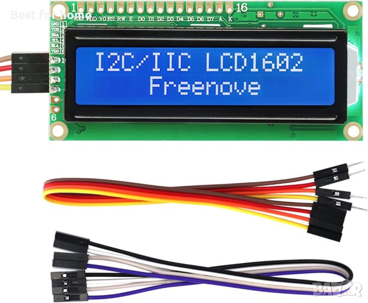 Дисплей FREENOVE I2C LCD 1602 двуредов, снимка 1