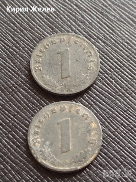 ДВЕ МОНЕТИ 1 райхспфенинг 1941 - 1943г. ГЕРМАНИЯ ТРЕТИ РАЙХ С СВАСТИКА 31580, снимка 1