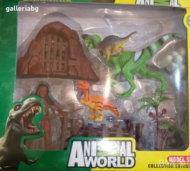 Фигурки динозаври с индианец , снимка 1