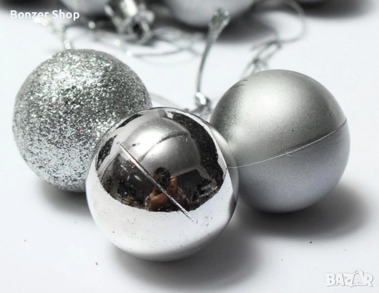 Комплект от 6 броя коледни топки, 4 см., снимка 1