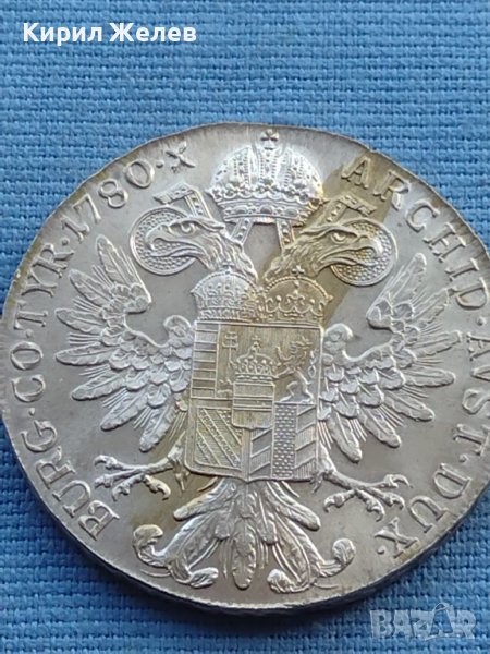 Сребърна монета Австрия талер 1780г. Мария Терезия от Хабсбург 40382 , снимка 1