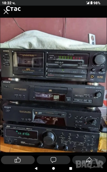 Jvc resiver/compact disc Sony/deck Aiwa, снимка 1