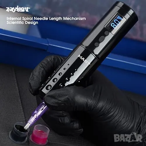 писалка за татуировки Mast Безжична батерия LCD дисплей Ротационна машина, снимка 1