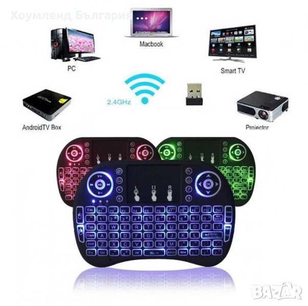 Мини клавиатура с тъчпад за телевизор и телефон, снимка 1