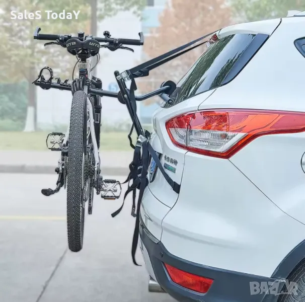 Универсална стойка за велосипед, багажник за велосипеди, 70х4.5 см, тройна стойка за кола, Черен , снимка 1