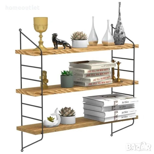 ПРОМОЦИЯ Стенна етажерка на 3 нива UNHO XJJ444-BN, снимка 1