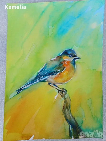 Картина "Птиче" - акварел , снимка 1