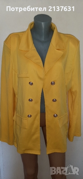 ДАМСКО ЖЪЛТО САКО и БЯЛА РИЗА / БЛУЗА - Размер XXL , снимка 1