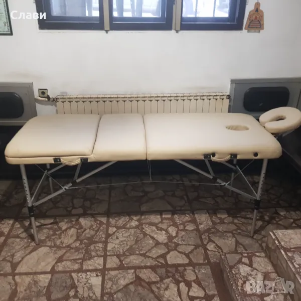 Кожена тpиceĸтopнa мacaжнa ĸyшeтĸa /легло ал.крака, снимка 1