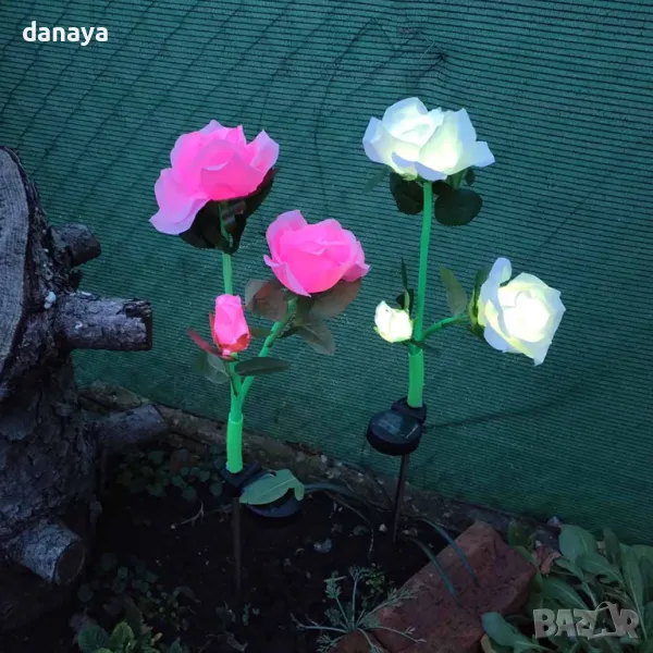5560 Градинска соларна лампа Рози, 75 см, снимка 1