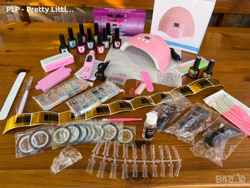 Комплект за маникюр гел лак електрическа пила печка лампа uv/led, снимка 1