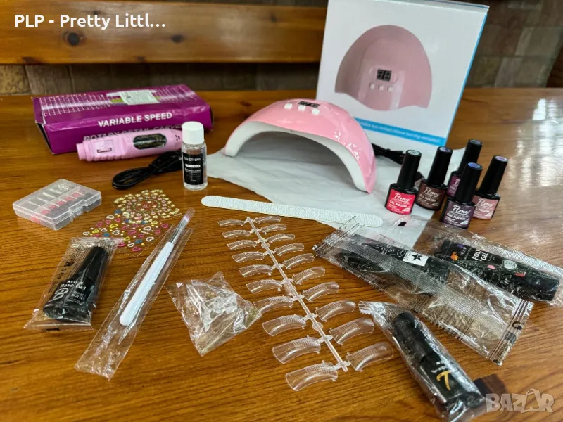 Комплект за маникюр гел лак електрическа пила печка лампа uv/led, снимка 1