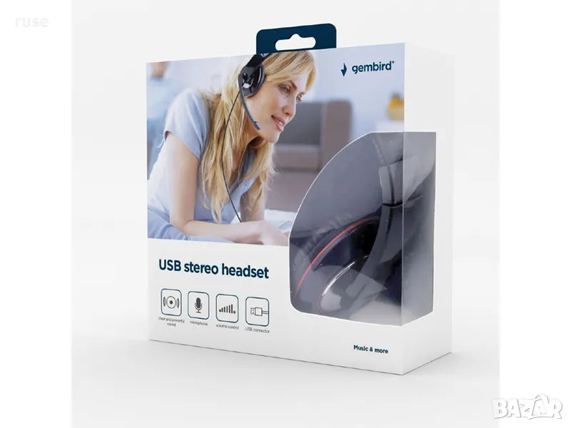 НОВИ! Слушалки Gembird MHS-001 с микрофон черни, снимка 1