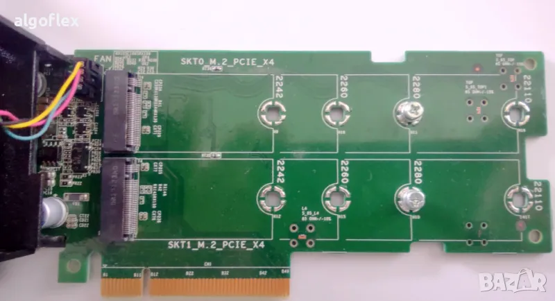 Адаптер за 2бр M.2 NVMe SSD за слот PCIe v3 x8 DPWC300, снимка 1