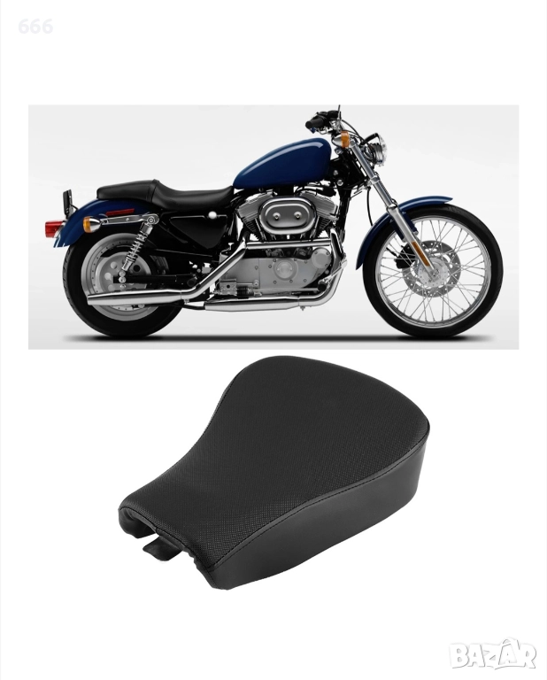 Седалка за мотоциклет, черна, 36x26x9 см, изработена от еко кожа и дунапрен , снимка 1