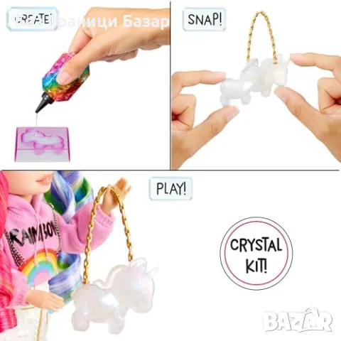 Нови DIY кристални аксесоари и кукла Amaya Rainbow High 28 см за деца, снимка 3 - Кукли - 49548215
