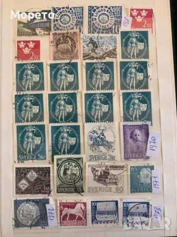 Лот стари марки,колекция от Швеция-От 1885 до 1986г- 93 броя, снимка 2 - Филателия - 48510179