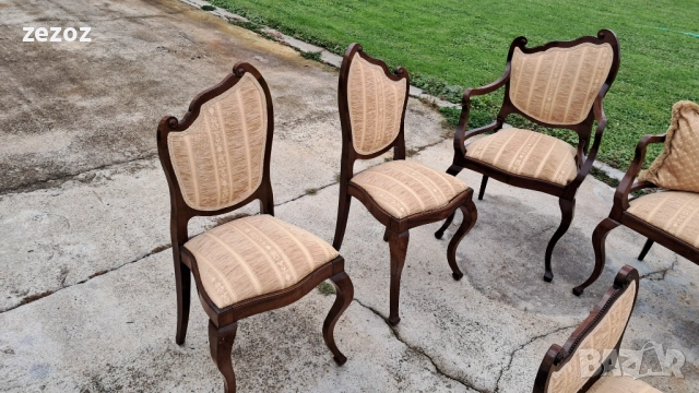 Комплект ретро махагонов масив, снимка 5 - Столове - 52848327