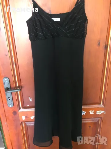 Черна много официална рокля с презрамки и пайети М , снимка 3 - Рокли - 47869925