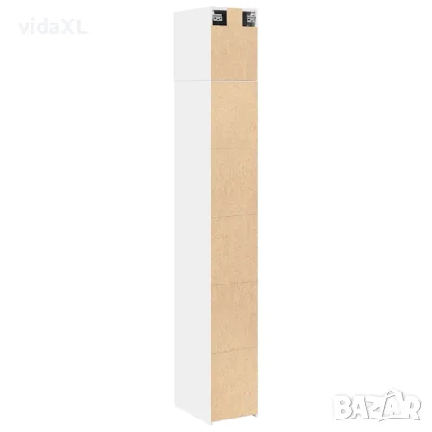 vidaXL Тесен шкаф за съхранение, бял, 30x42,5x225 см, инженерно дърво, снимка 8 - Бюфети - 56146909