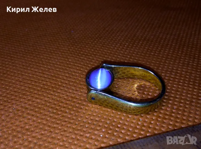 ПРЕКРАСЕН МЕДЕН с ДЕБЕЛА ПОЗЛАТА ДВОЕН / ВЪРТЯЩ се АРТ ПРЪСТЕН с КОТЕШКО ОКО и ЦИРКОНИ 47428, снимка 14 - Пръстени - 47282624