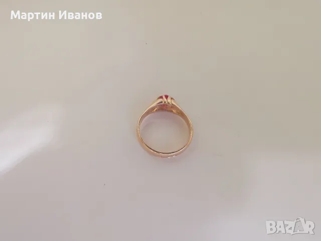 Златен руски пръстен с рубин , снимка 7 - Пръстени - 48329612