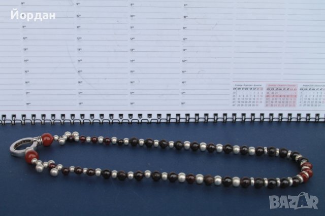 Дизайнерски накит/гердан-сребро,гранат,карнеол