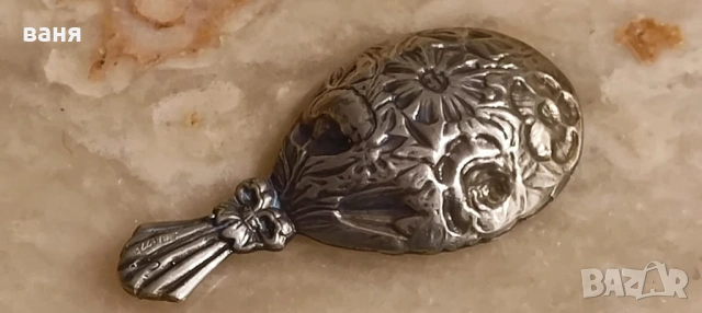 Много красива сребърна лъжица ръчна изработка, снимка 3 - Антикварни и старинни предмети - 54069619