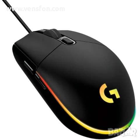 Геймърска мишка Logitech G102 LightSync, RGB, Оптична, Жична, USB /черна/
