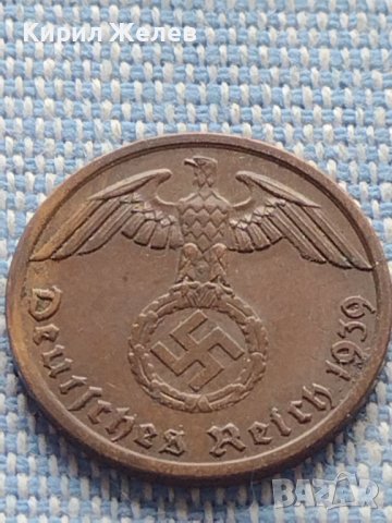 Монета 1 райхсфенинг 1939г. Германия Трети Райх със СВАСТИКА за КОЛЕКЦИЯ 17273, снимка 2 - Нумизматика и бонистика - 42820137