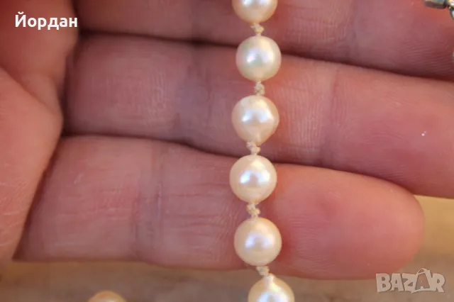 Огърлица с естествени перли и сребърна закопчалка, снимка 10 - Колиета, медальони, синджири - 48882666