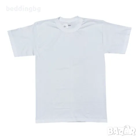 Мъжка Памучна Тениска с Къс Ръкав - Бял Цвят