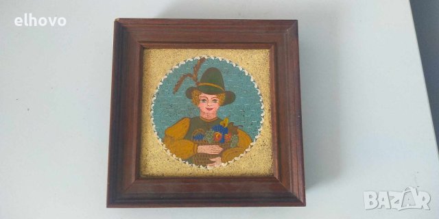 Картини в дървена рамка 16x16см, снимка 2 - Антикварни и старинни предмети - 42187081
