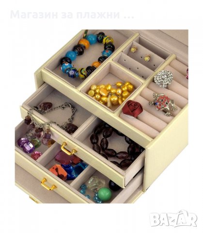 ЛУКСОЗНА КУТИЯ-КУФАР ЗА БИЖУТА НА ТРИ НИВА - КОД 1756, снимка 10 - Подаръци за жени - 33986806