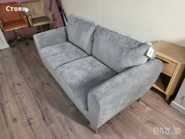 Сив диван от плат тройка, снимка 6 - Дивани и мека мебел - 56486032