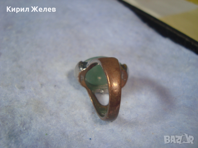 СТАР МЕДЕН СКЪПОЦЕНЕН АРТ НУВО ПРЪСТЕН с ТУРМАЛИН 21660, снимка 7 - Пръстени - 36417947
