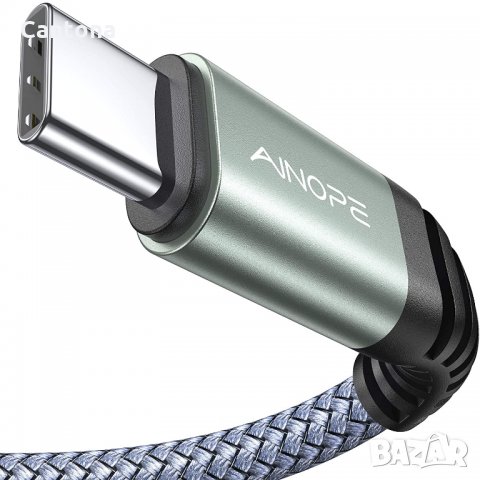 AINOPE USB C към USB C кабел,  Кабел за бързо зареждане  найлонова оплетка -100 см