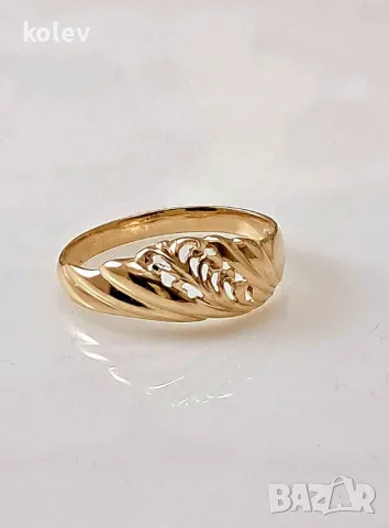 продаден! Златен пръстен "Пролет" 2.43 грама 14К размер №61, снимка 2 - Пръстени - 49323869