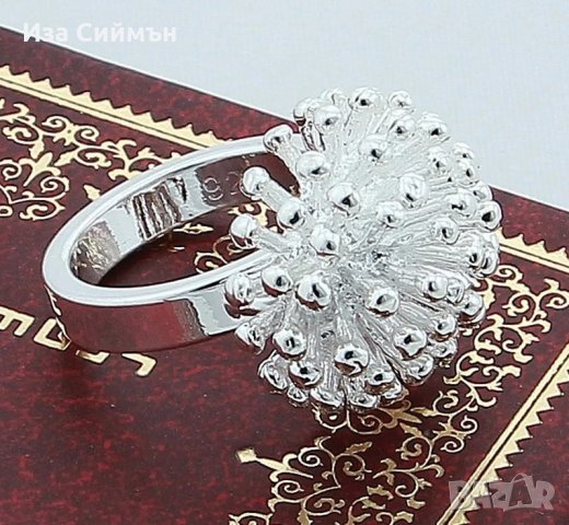 Сребърен пръстен таралеж, снимка 2 - Пръстени - 34211722