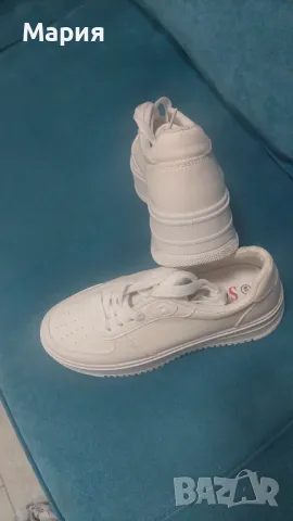 Кожени кецове с платформа, снимка 5 - Кецове - 48095482