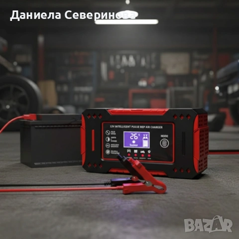 Интелигентно зарядно за акумулатор с дисплей 12V 6A импулсно, снимка 2 - Аксесоари и консумативи - 53377307