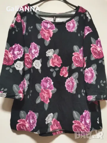 СТРАХОТНА БЛУЗА С РОЗИ 2XL, снимка 4 - Туники - 48572392