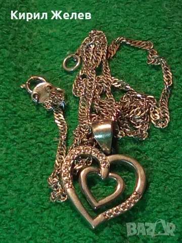 НЕЖНО СРЕБЪРНО КОЛИЕ със СЪРЧИЦЕ МАРКОВО СРЕБРО 925 CZ с БЯЛА ПОЗЛАТА и ЦИРКОНИ 38501, снимка 12 - Колиета, медальони, синджири - 49522592