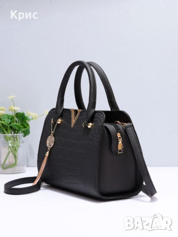 Стилна дамска чанта, черен цвят., снимка 3 - Чанти - 44602205
